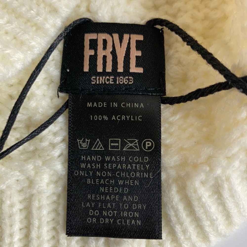Frye off white cable knit beanie winter hat - Picture 4 of 7